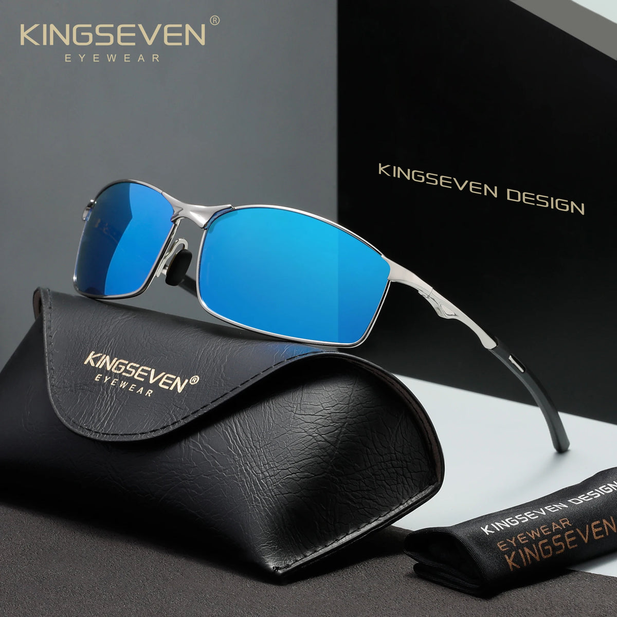 KINGSEVEN® N7501 Narrow Rectangle Sunglasses - Polarized 